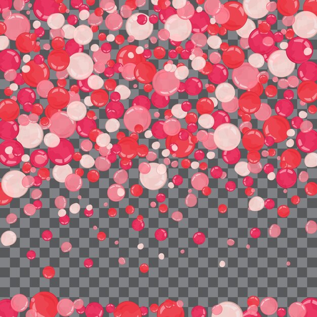 Bubbles confetti splash on transparent background Magic vector waves with particles isolated