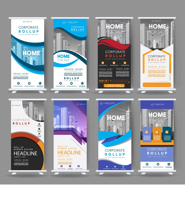 Building construction roll up banner template 05