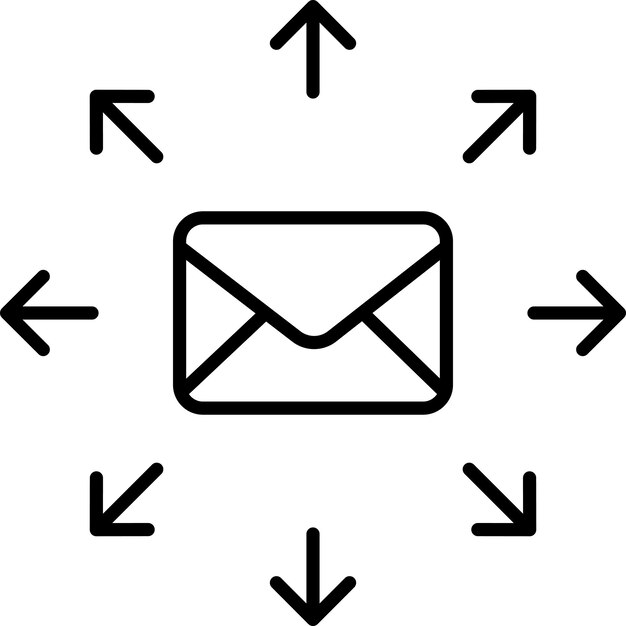 Bulk Mail Outline vector illustration icon