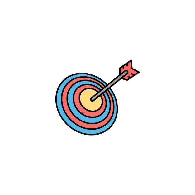 bulls eye colored vector icon on white background