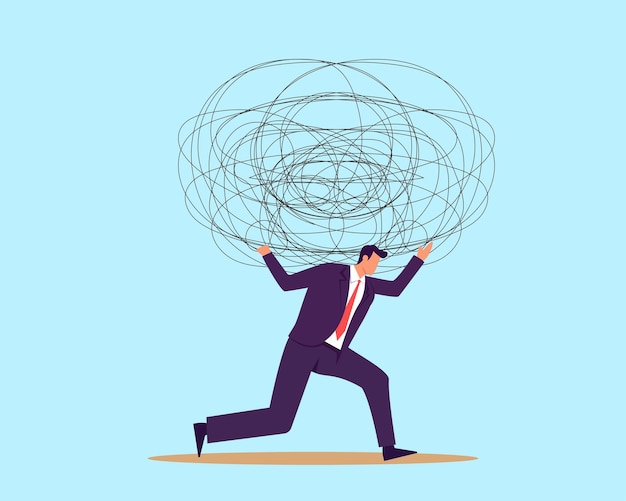 Burden obligation to pay off heavy stress problem or difficulty work pressure thinking to make