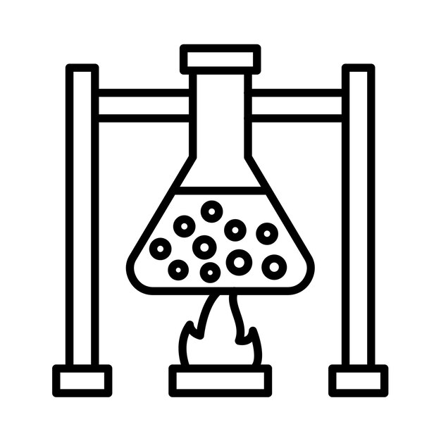 Burning Flask Line Illustration