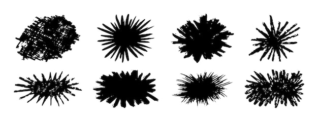 burst brush strokes vector set grunge exploding shape text boxes dirty distress texture shape set