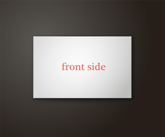 Business card template in white color on a black background Vector illustration