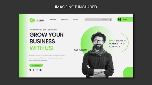 business company landing page vector template
