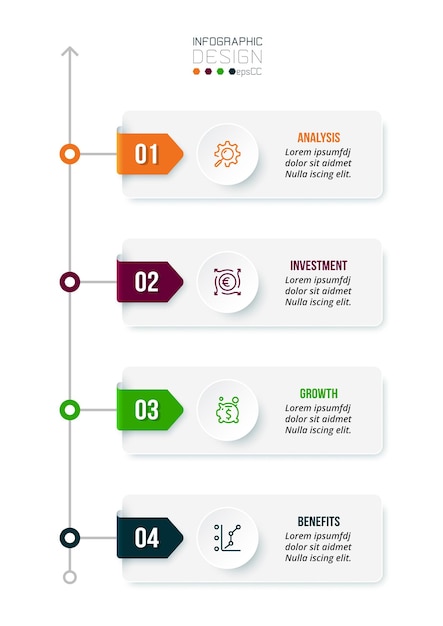 Business concept infographic template with workflow.
