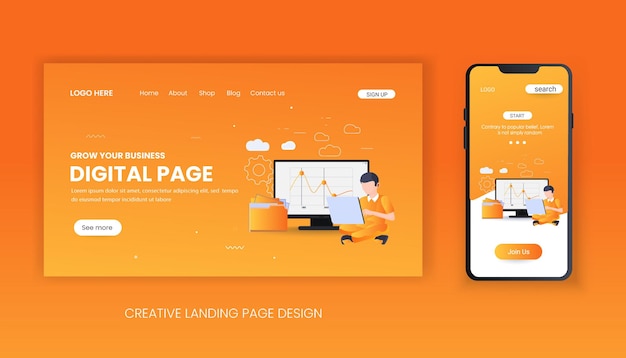Business digital landing page template