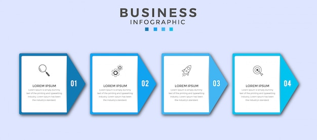 Business infographic design icons or steps Premium  