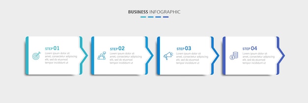 Business infographic design template with 4 options or steps