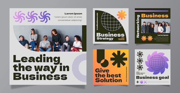 Business  instagram post set