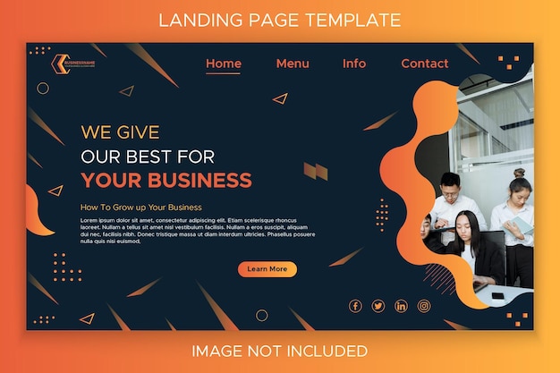 Business IT solutions geometric Website landing page template