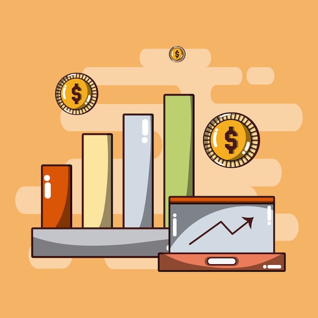 business profits and money vector illustration graphic design