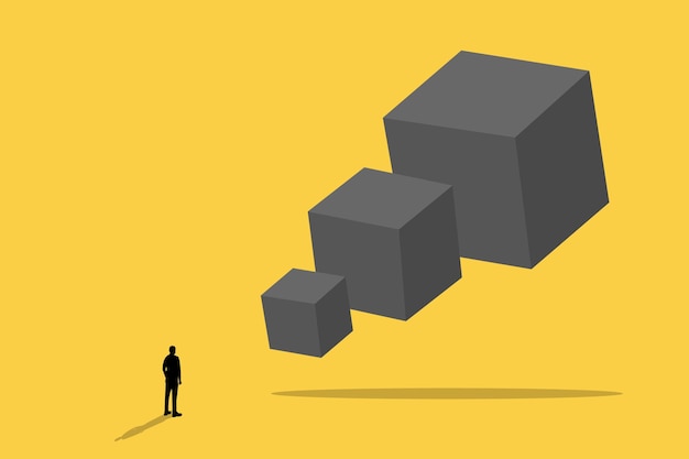 Businessman standing have big ambition concept of success opportunity growth and motivation