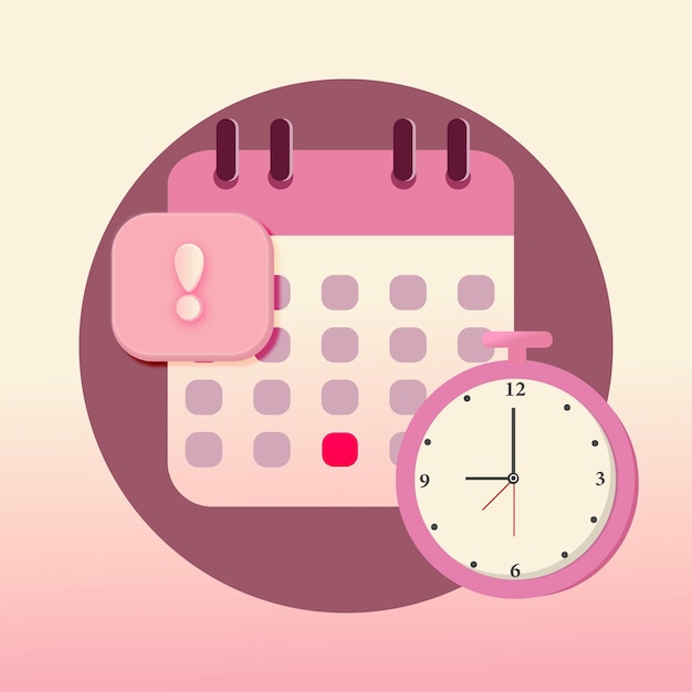 calendar and clock icon 3d calendar date deadline notification appointment schedule important date time and date deadline on a calendar event notification event reminder scheduled on agenda