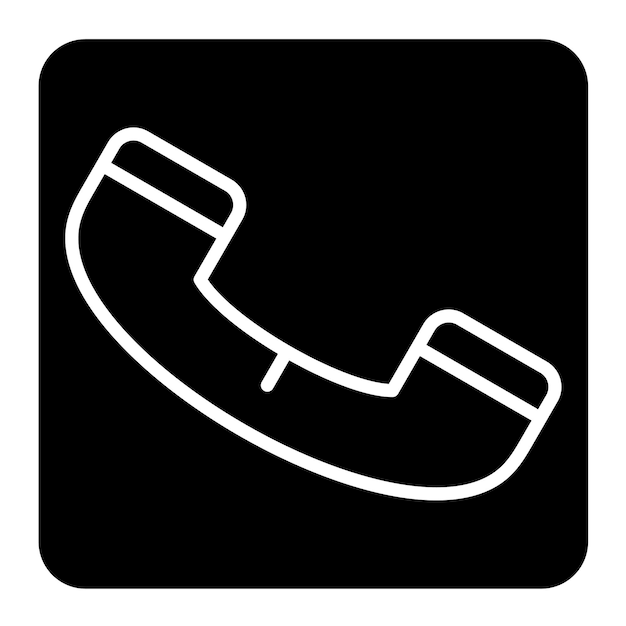 Call Button Glyph Solid Black Illustration