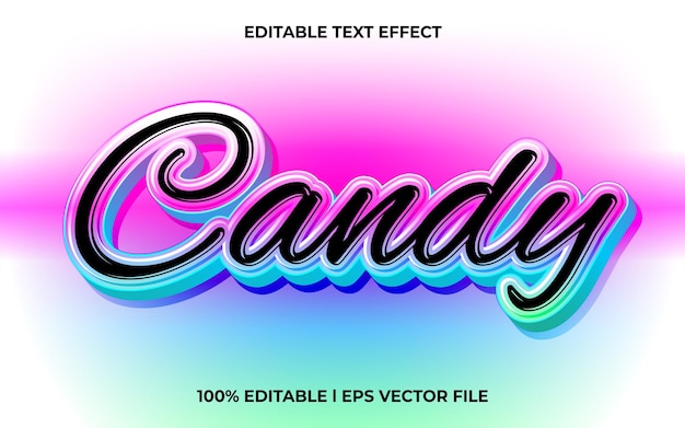 candy 3d text effect and editable text template 3d style use for business tittle