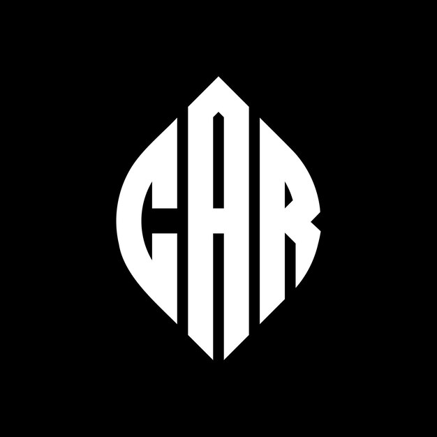 CAR circle letter logo design with circle and ellipse shape CAR ellipse letters with typographic style The three initials form a circle logo CAR Circle Emblem Abstract Monogram Letter Mark Vector