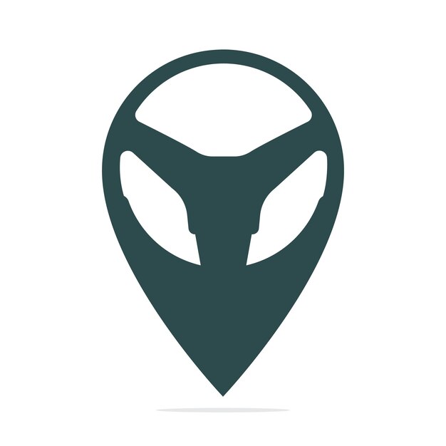 car helm and map pointer logo combination steering wheel and gps locator symbol vector design