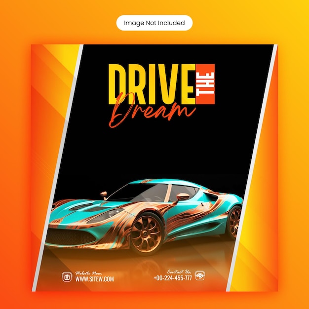 Car social media banner or Instagram post template