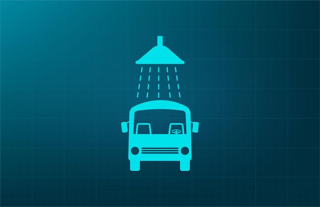 Car wash symbol Vector illustration on blue background Eps 10