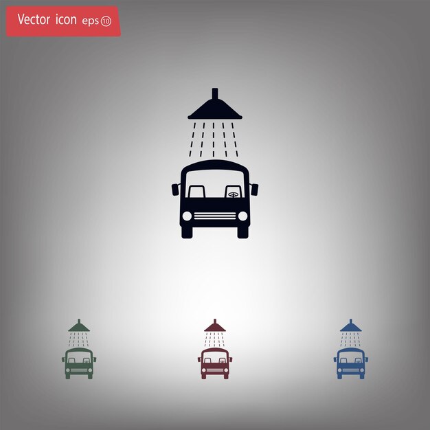 Car wash symbol Vector illustration on gray background Eps 10