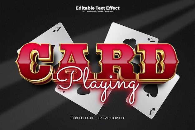 Card Playing editable text effect in modern trend style