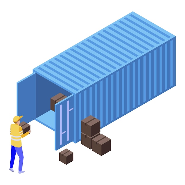 cargo container parcel icon isometric of cargo container parcel vector icon for web design isolated on white background