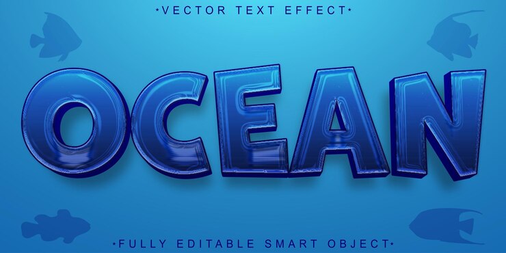 Vektor cartoon blue water ocean vector fully editable smart object text effect