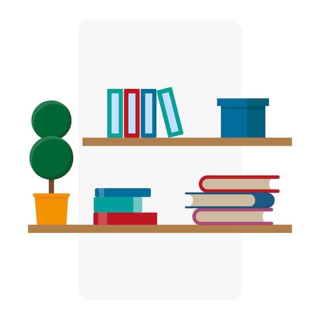 Cartoon book cover cartoon bookshelves Vector illustration