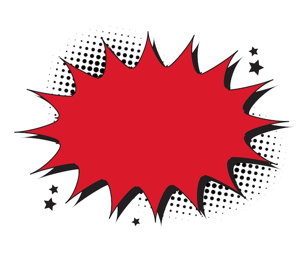 cartoon effect empty red speech bubble comic design element