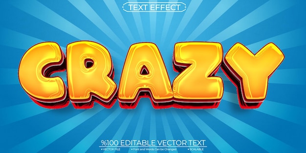 Cartoon Text Effect Crazy Editable and Scalable Vector Text Effect