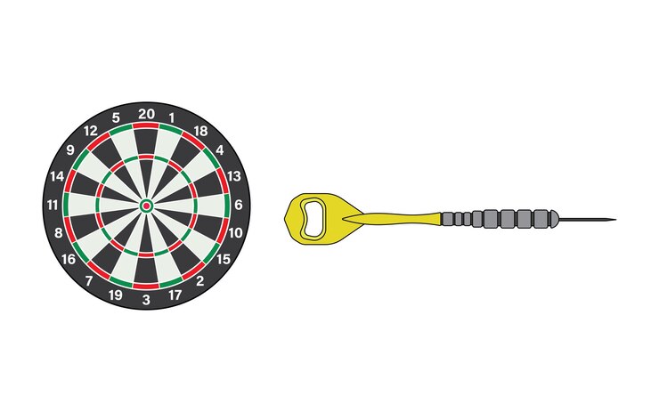 Vektor cartoon vector illustration dart board and arrow sport icon isolated on white background