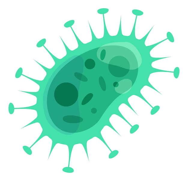 cartoon virus cell green contagious infection microbe