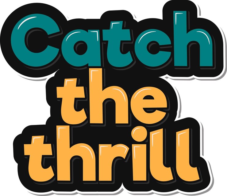 Vektor catch the thrill aesthetic surfing lettering vector design