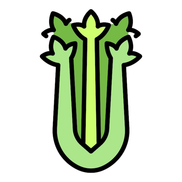 Celery icon Outline celery vector icon color flat isolated