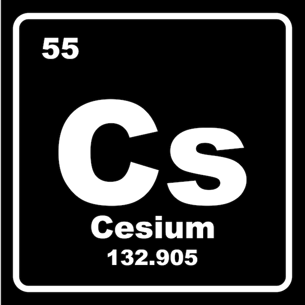 Cesium icon chemical element in the periodic table