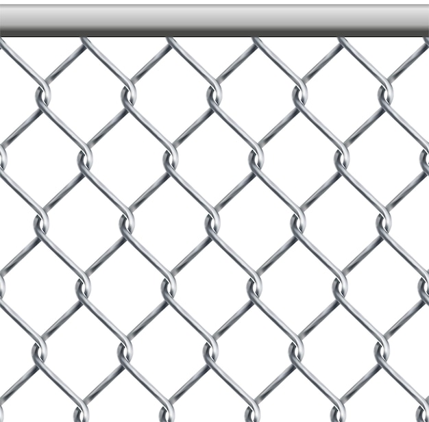 Chain link fence wire mesh steel metal isolated on transparent background art design gate made