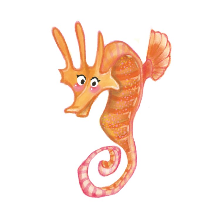 Chalk Style of Mum Seahorse