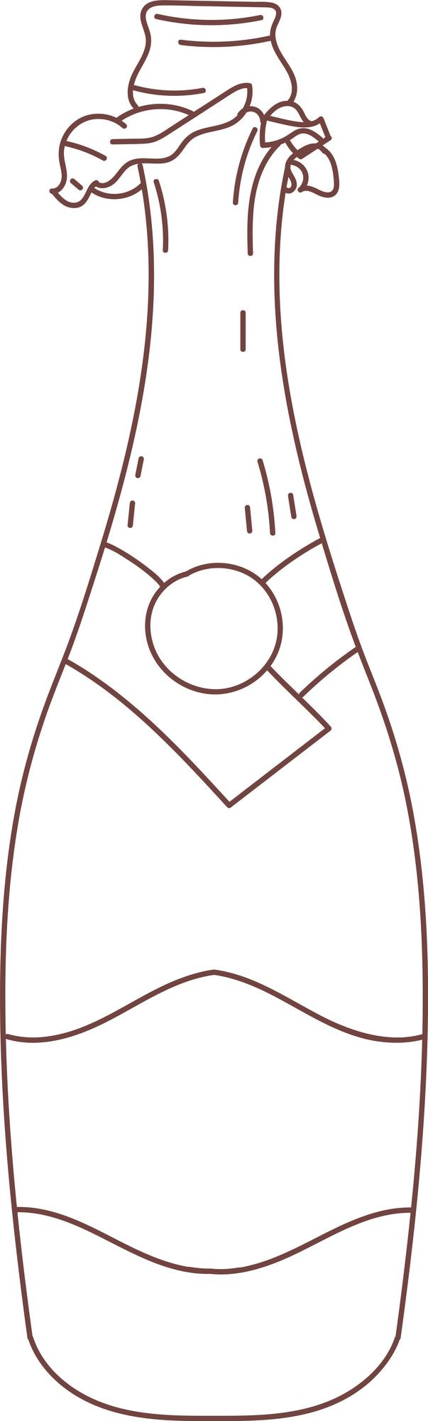 Vektor champagne bottle lined