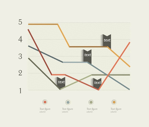 chart for infographics. lined graph.