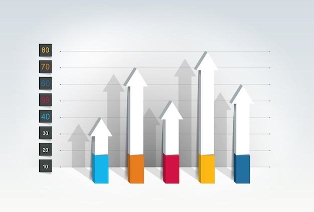 Chart graph 3D style Infographics element