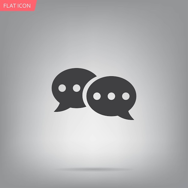 Chat bubble support symbol Vector illustration on a gray background Eps 10