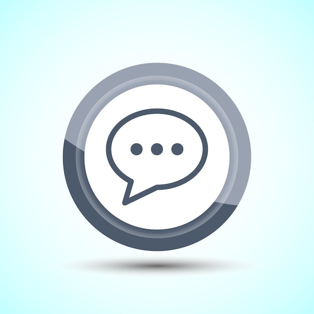 Chat icon design illustration Message sign symbol for apps and websites Gray Color Button Design