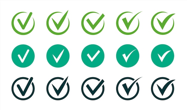 Check mark icon set Profile verification check marks