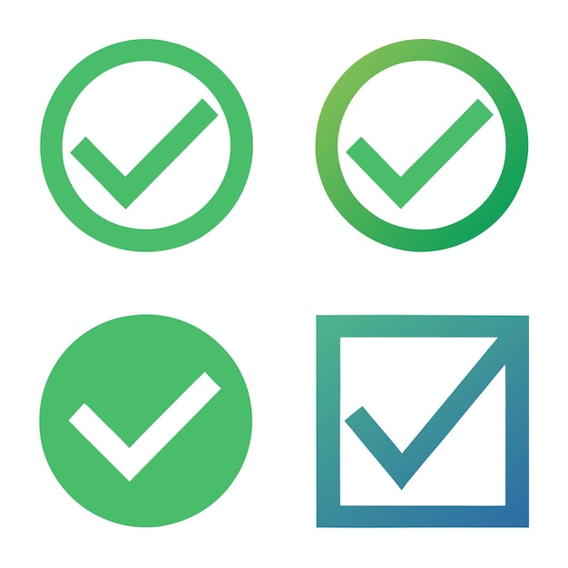 Check Mark Icons Set Circles amp Squares Collection