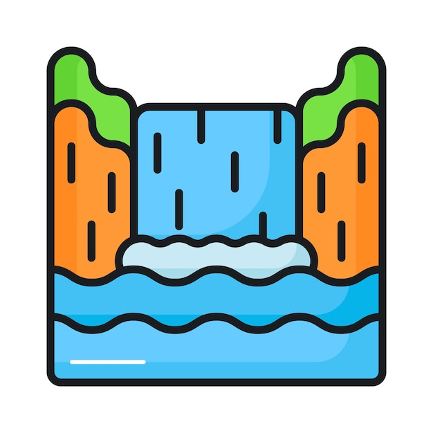 Check this beautifully designed vector of waterfall in editable style