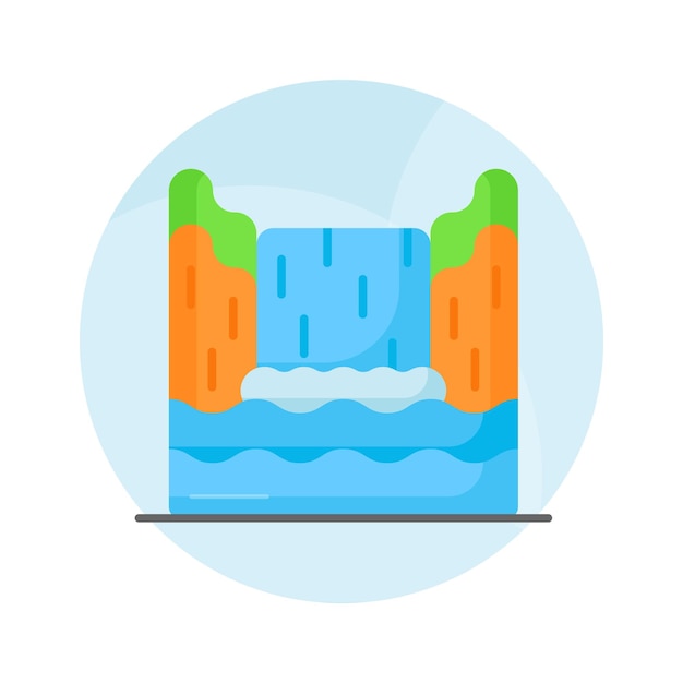 Check this beautifully designed vector of waterfall in editable style
