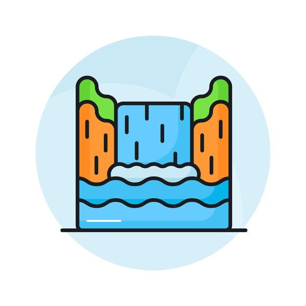 check this beautifully designed vector of waterfall in editable style