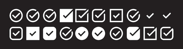 checkmark vector checkmark icon set approved symbol checked checkbox mark checkmark set editable linex9