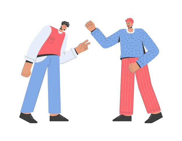 Cheerful men greeting each other and friendly conversation. Meeting of happy friends or colleagues.